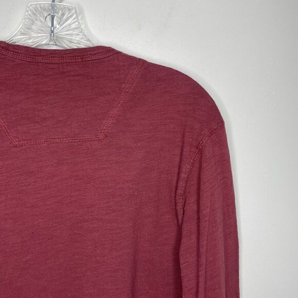 TIMBERLAND Shirt Mens Small S Maroon Red Long Sleeve EUC Cotton Tee Logo - Picture 4 of 6